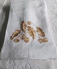 Guardanapo de mão de linho anali toalhas de chá convidado 6 folhas bordadas acrons 20 x 14" comprar usado  Enviando para Brazil