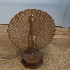 Wooden peacock ornament. for sale  UK