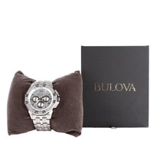 Bulova 96C134 relógio cronógrafo masculino cristal tom prata otava (FPP008261), usado comprar usado  Enviando para Brazil