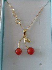 Collana ciondolo ciliegie usato  Torre del Greco