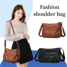 Nova Bolsa de Ombro Feminina Couro Ecológico Macio Bolsa Transversal Grande Capacidade Bolsa Retrô comprar usado  Enviando para Brazil