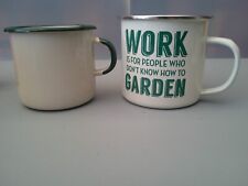 Enamel mugs green for sale  COLEFORD