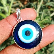 Positive Evil Eye Gemstone 925 banhado a prata esterlina 1 peça pingente moldura OFH-B26, usado comprar usado  Enviando para Brazil