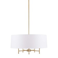 Usado, Lustres modernos Hampton Hill Presidio 5 - Metal, tecido branco dourado/branco comprar usado  Enviando para Brazil