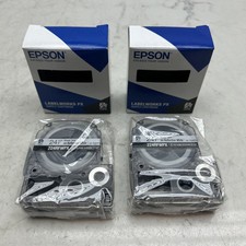 Pacote com 2 fitas Epson 224RFWPX reflexivas impressão branca/preta 1" largura 4-9/10' comprimento comprar usado  Enviando para Brazil