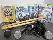 Lote de baquetas X Box 360 Rock Band, 4 jogos, 3 microfones comprar usado  Enviando para Brazil