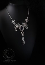 Chainmail flowers necklace for sale  CORBY