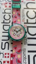 Relógio de aprendizagem Swatch Flik Flak infantil têxtil rosa e melancia comprar usado  Enviando para Brazil