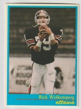1987 Jogo CFL Rick Wolkensperg Rookie Card #7 Ottawa Rough Riders Western comprar usado  Enviando para Brazil