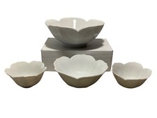 4 tigelas de lótus em forma de pétala cerâmica branca texturizada minamilista elegante vintage, usado comprar usado  Enviando para Brazil