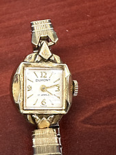 Relógio de pulso vintage DUMONT folheado a ouro feminino suíço RARO 17 rubis comprar usado  Enviando para Brazil