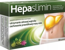 Hepaslimin 30 tabletek, Wątroba, Prawidłowa waga na sprzedaż  PL