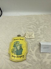 Placa de porta de bebê vintage Argo original bebê dormindo por favor bata pendurada madeira comprar usado  Enviando para Brazil