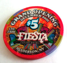 $5 😳 Cassino "FIESTA" (Grande Abertura 2001) Limitado 2.500 fichas comprar usado  Enviando para Brazil