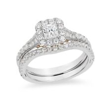 Conjunto de anel de casamento prata 925 Tinker Bell corte princesa quadro branco CZ comprar usado  Enviando para Brazil