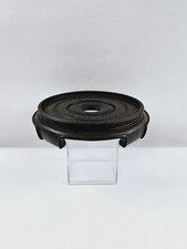 6 7/8" vaso redondo asiático oriental marrom madeira vaso suporte base de exibição, usado comprar usado  Enviando para Brazil