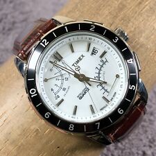 Timex Intelligent Men T2N496 Formal Fly Back Chrono relógio de quartzo couro 7 3/4" comprar usado  Enviando para Brazil