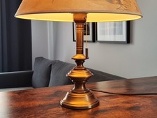 Lampa retro stołowa z brązu z sznurkiem, Niemcy, lata 1970, 50cm, używany na sprzedaż  PL