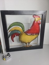 Galo de metal colorido com moldura de metal. comprar usado  Enviando para Brazil