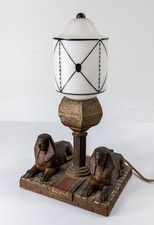 Usado, Abajur de mesa antigo art déco egípcio renascimento pintado a frio comprar usado  Enviando para Brazil