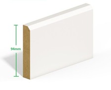 Rodapé MDF branco borda chanfrada 94mm x 18mm 4.2M vários tamanhos de pacote, usado comprar usado  Enviando para Brazil