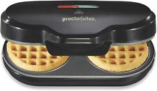 Mini máquina de fazer waffle Proctor Silex dupla com grades redondas antiaderentes de 4 pol., comprar usado  Enviando para Brazil