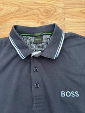 Camisa polo masculina grande BOSS Hugo Boss ponta dupla cinza escuro ajuste regular / 99p comprar usado  Enviando para Brazil