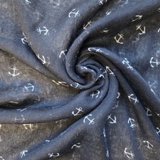 Usado, Cachecol náutico com estampa de âncora chiffon infinito azul marinho navio de cruzeiro piscina comprar usado  Enviando para Brazil