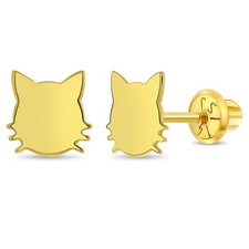 Brincos de ouro 14k polido para gatinhos crianças/crianças/meninas parafuso de segurança traseiro comprar usado  Enviando para Brazil