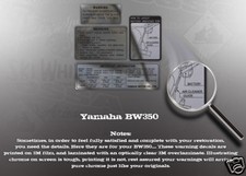 Yamaha bw350 warning for sale  Bloomsburg