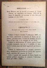 Varzi 1888 regio usato  Italia