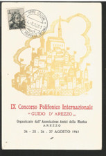 Cartão postal Itália 1961 Itália Arrezzo música música polifônica, usado comprar usado  Enviando para Brazil