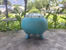 Usado, Vidro viking vintage azul vidro leitoso opaco Flowerlite 10 furos comprar usado  Enviando para Brazil