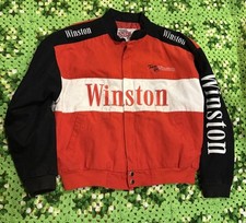 Jaqueta grande masculina Racing Champions vintage equipe Winston Racing sem touro 23 vermelha preta comprar usado  Enviando para Brazil
