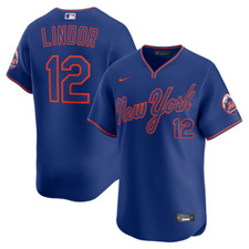 Usado, Camiseta costurada limitada masculina #12 Francisco Lindor Alternate Royal 2025 comprar usado  Enviando para Brazil