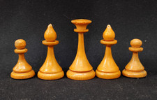 Conjunto de 5 peças de xadrez antigas vintage de madeira soviética URSS 1960s, usado comprar usado  Enviando para Brazil