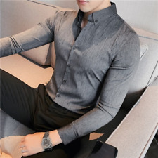 Camisa esticada masculina plus size 4XL-M top luxo cavalheiros roupas casuais Homme comprar usado  Enviando para Brazil