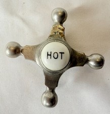 Botão quente antigo vintage de porcelana alça transversal para torneira pia banheiro ferragens comprar usado  Enviando para Brazil