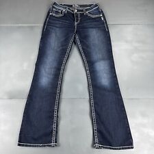 Jeans feminino prata 31/33 azul aba Natsuki lavagem escura ponto de contraste algodão poli, usado comprar usado  Enviando para Brazil