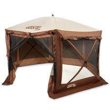 Dossel externo portátil CLAM Quick-Set Pavilion 12,5 x 12,5 pés, marrom (usado) comprar usado  Enviando para Brazil