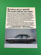 1984 VOLKSWAGEN QUANTUM VW VINTAGE ANÚNCIO IMPRESSO ORIGINAL comprar usado  Enviando para Brazil