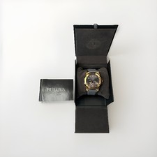 BULOVA Marine Star 98A228 relógio masculino automático pulseira cinza ouro rosa 45mm comprar usado  Enviando para Brazil