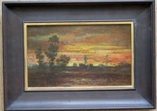 Rare huile panneau d'occasion  Paris XIX