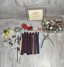 Kit de costura vintage lixo gaveta lote zíper botões fio giz ferramentas comprar usado  Enviando para Brazil