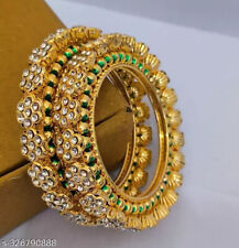 Conjunto de pulseiras de pulseira de Bollywood folheadas a ouro joias étnicas tradicionais indianas 2 peças comprar usado  Enviando para Brazil