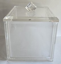 FANTÁSTICO BALDE DE GELO ACRÍLICO LUCITE TRANSPARENTE MODERNO MEADOS DO SÉCULO COM INSERÇÃO E TAMPA comprar usado  Enviando para Brazil