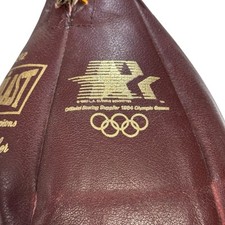 Usado, Bolsa de velocidade vintage Everlast 4212 couro genuíno com logotipo olímpico 1984 comprar usado  Enviando para Brazil