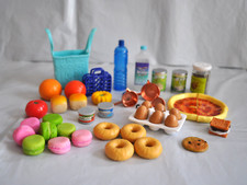 Lote de 43 mini ovos de comida para casa de bonecas pizza macarons frutas garrafas latas saco de pães comprar usado  Enviando para Brazil