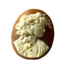 PLACA CAMAFEU CONCHA DESMONTADA ANTIGA BEM ESCULPIDA (PARA BROCHE) 3,6 X 4,6 CMS comprar usado  Enviando para Brazil