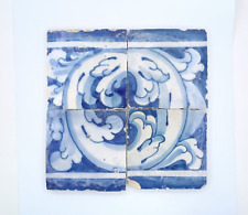 Painel de azulejos antigo português do século XVIII azul cobalto floral, azulejos de resgate comprar usado  Enviando para Brazil